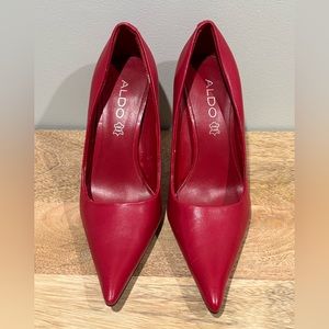 Aldo Red Pointed Toe High Heels Pumps
